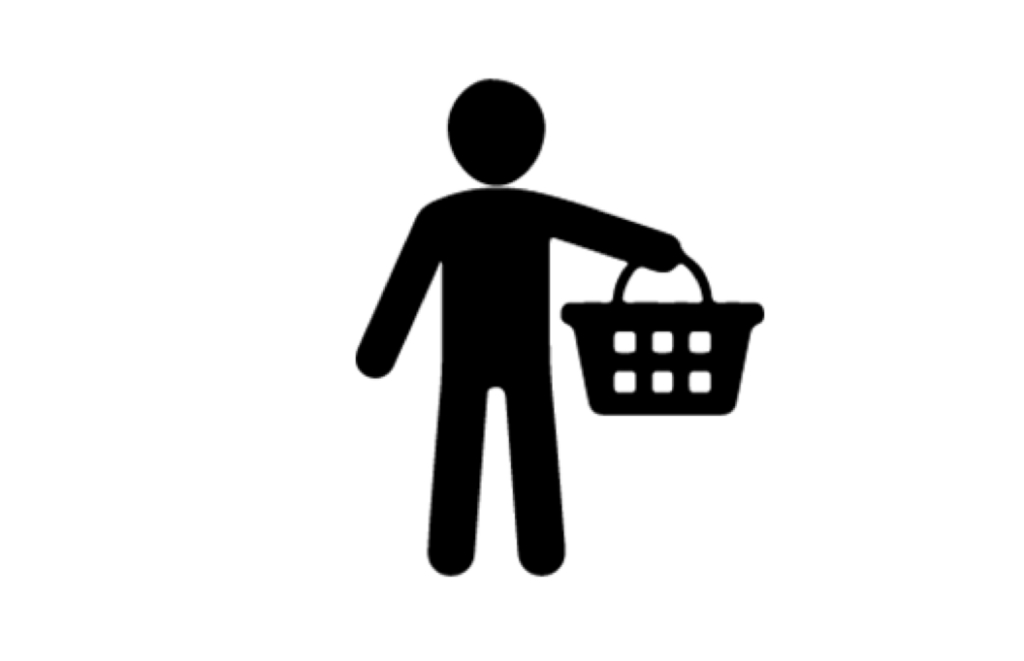 illustration af forbruger der handler
