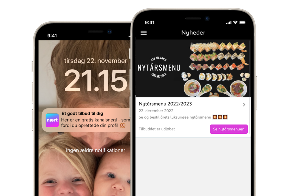 Skærmbillede fra app med tilbud og kampagner